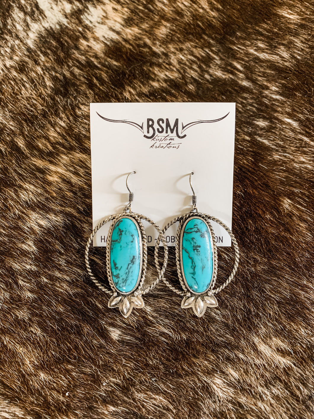 Rope The Moon Turquoise Earrings