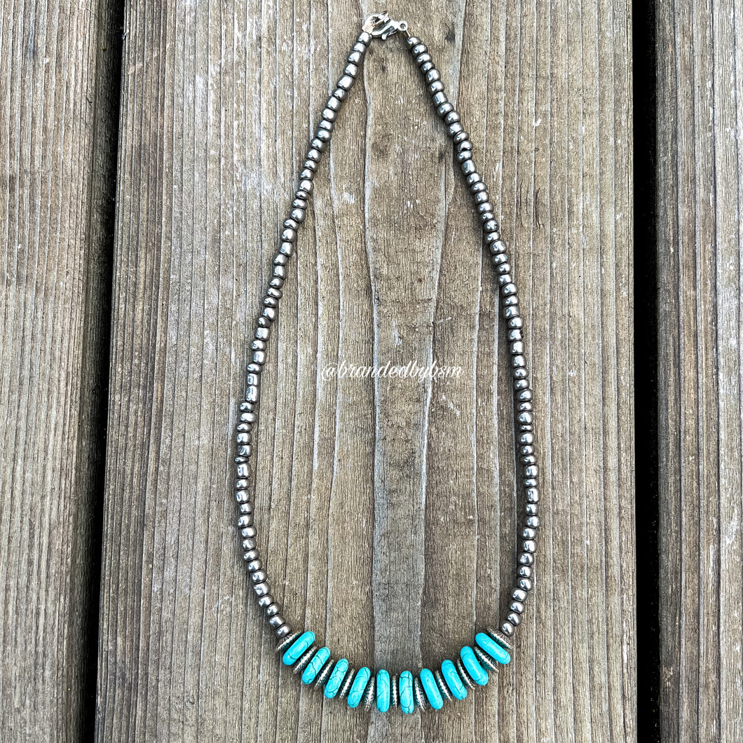 Turquoise Disk Necklace