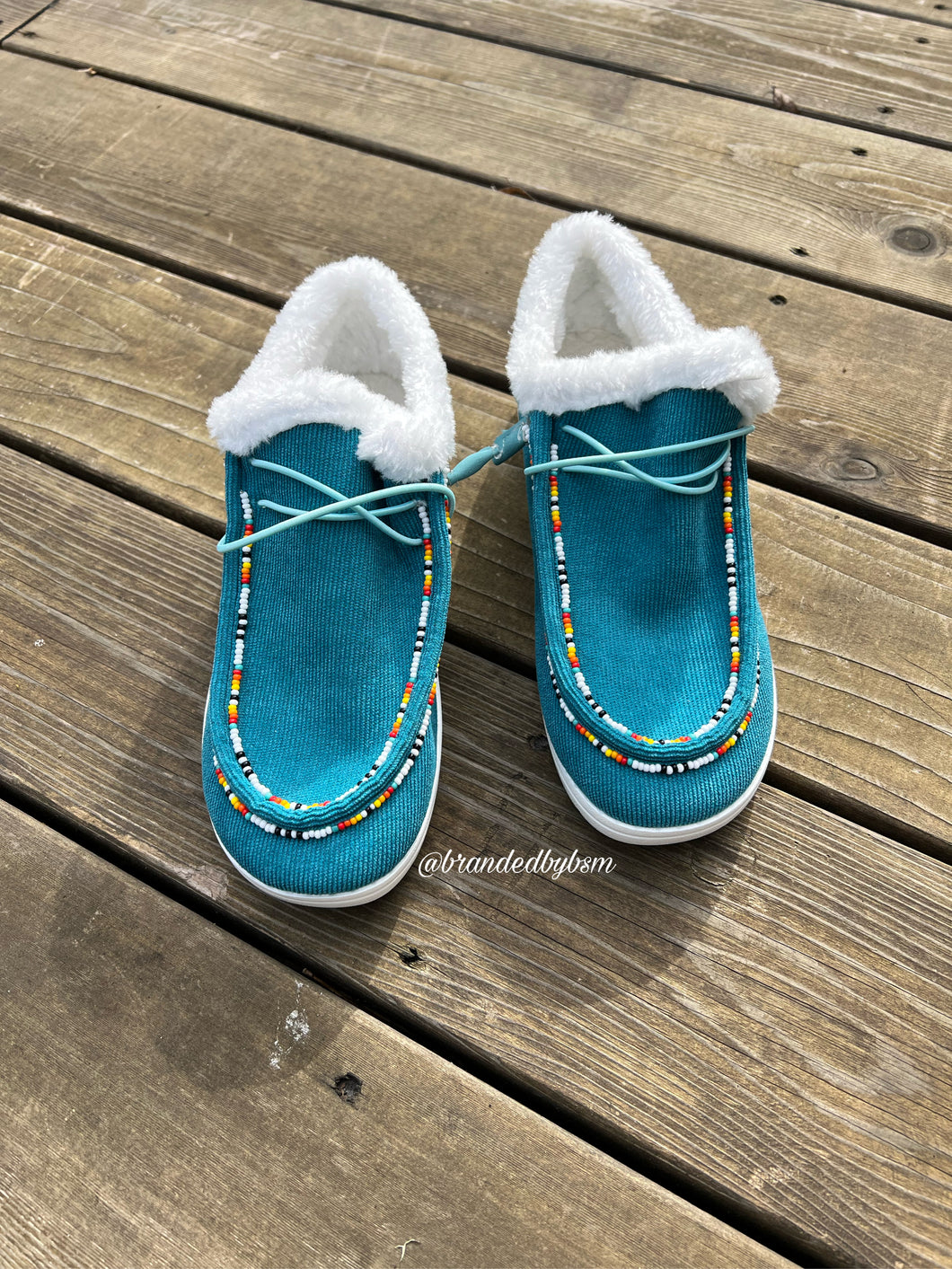 Beaded Turquoise Shoes